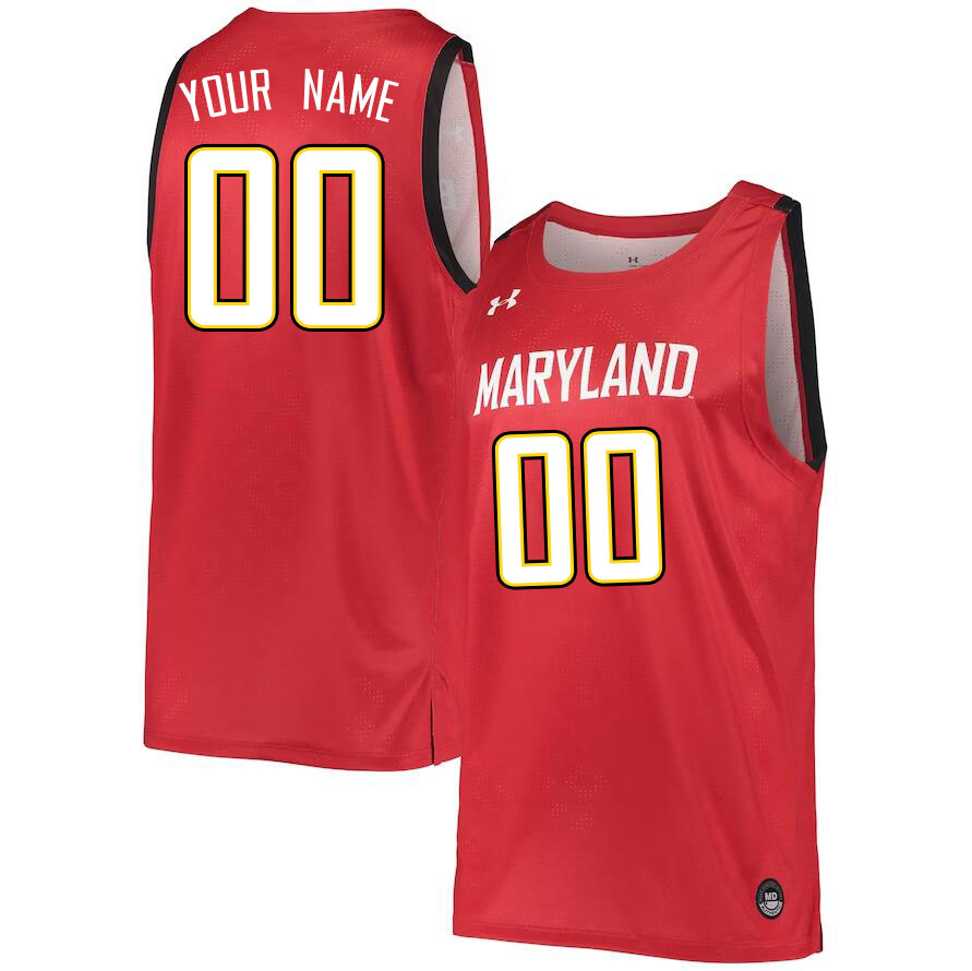 Custom Maryland Terrapins Name And Number College Basketball Jerseys Stitched-Red